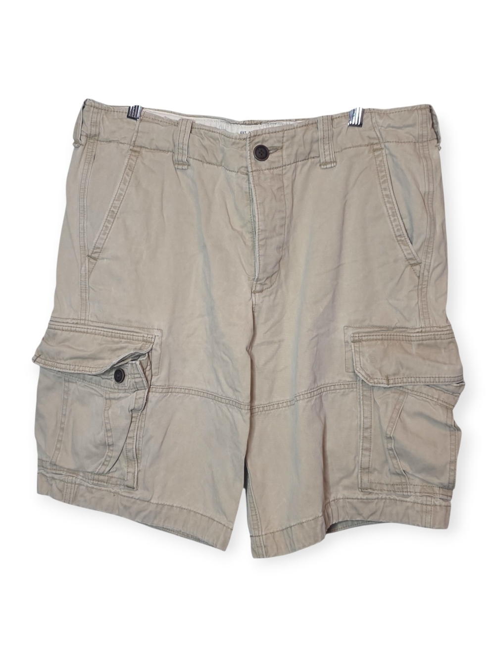 Mens Vintage Y2K Abercrombie & Fitch tan cargo pants with button fly, size 36